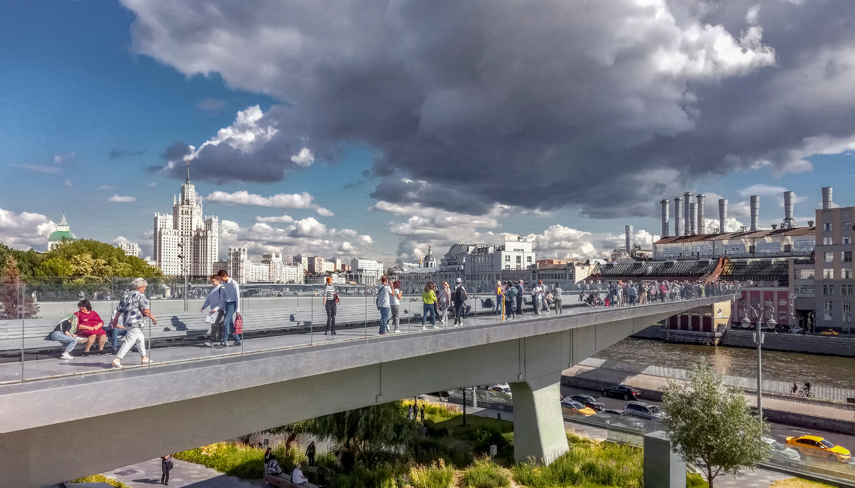 Парящий мост Москва парк Зарядье Парящий мост