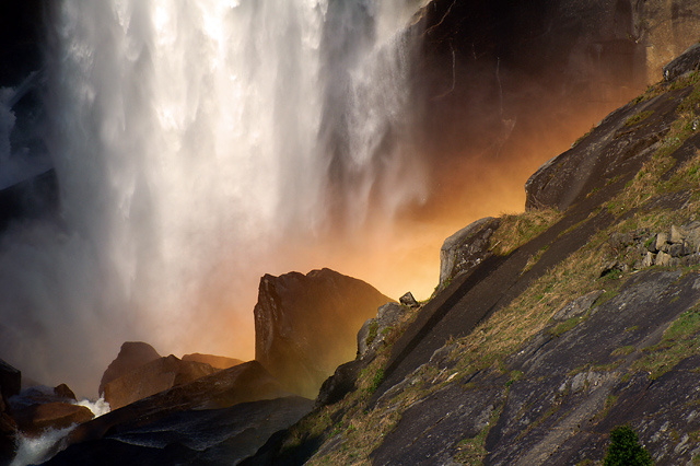Vernal Fall Водопад Vernal, Yosemite National Park радуга