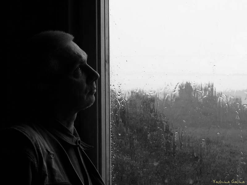 ... father father melancholy rain window