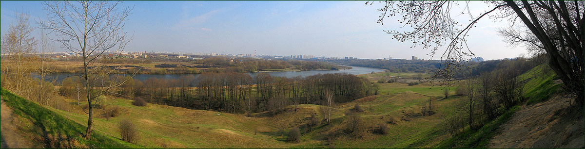 Коломенское, вид с холма - панорама Коломенское, панорама