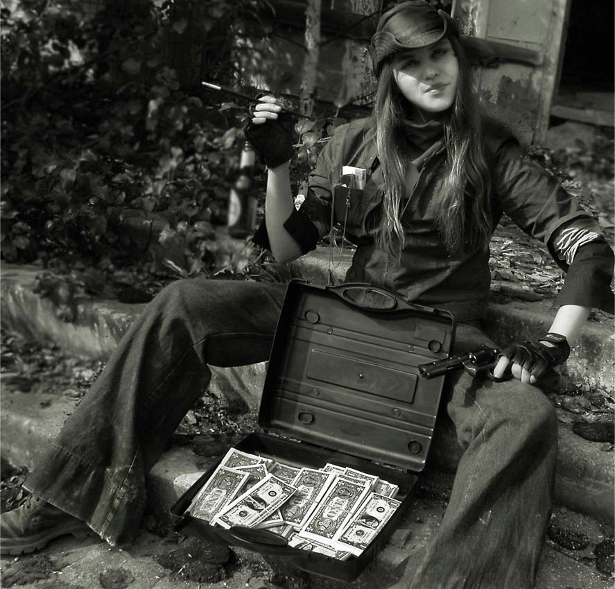 Girl,Money&Gun girl money gun