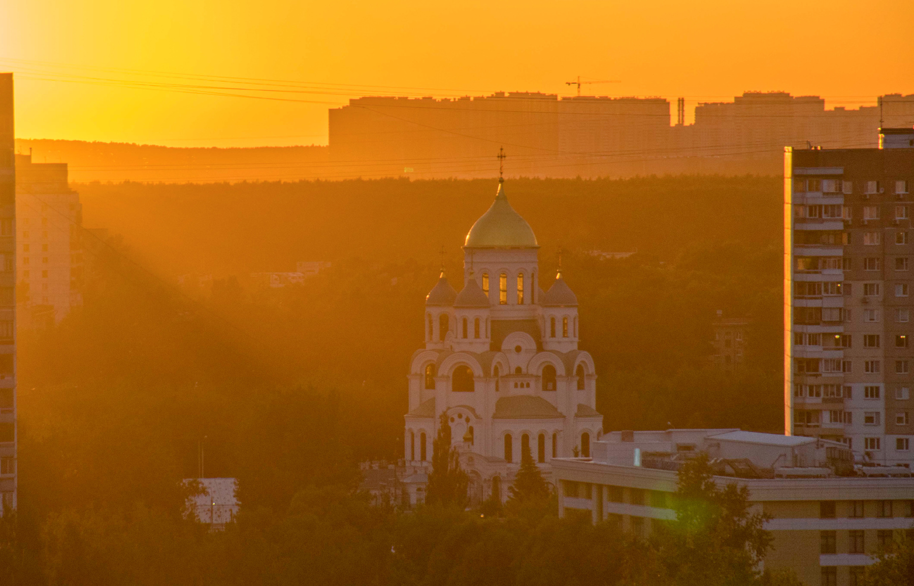 Вечерний храм Храм вечер Солнцево краски