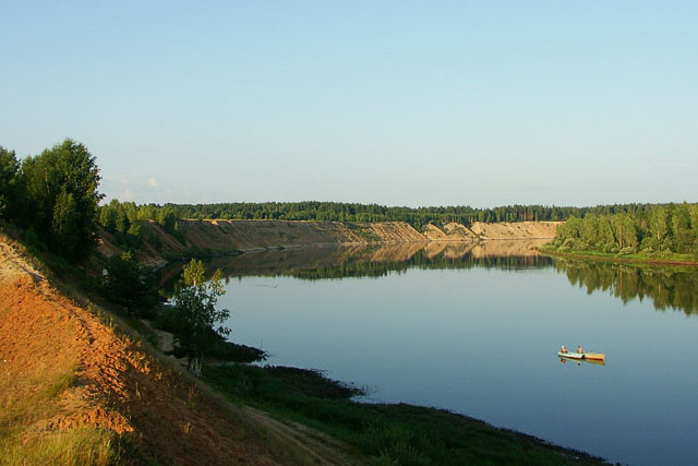 Встреча на Ветлуге небо река две лодки