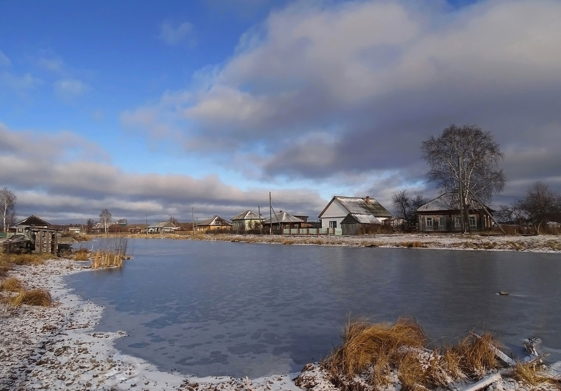 Предзимье Томская область осень село пейзаж