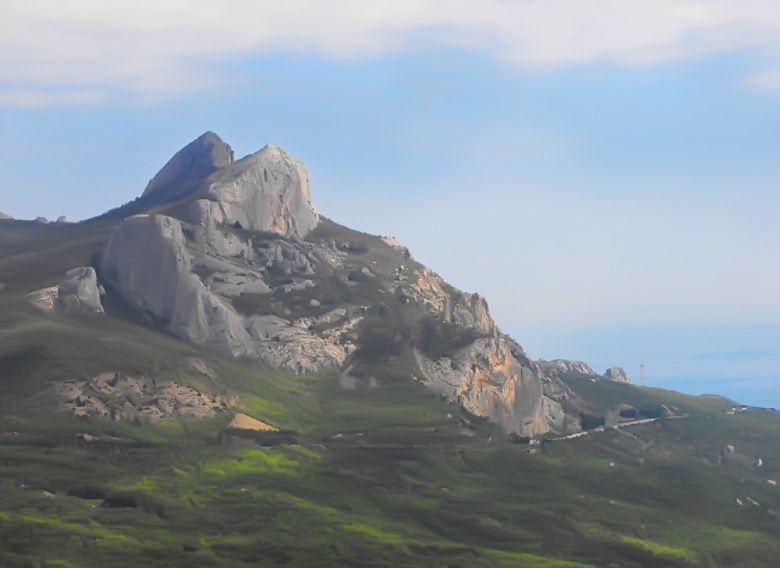 весна в Крыму Крым, Гурзуф, небо, море, горы, весна, зелень, апрель