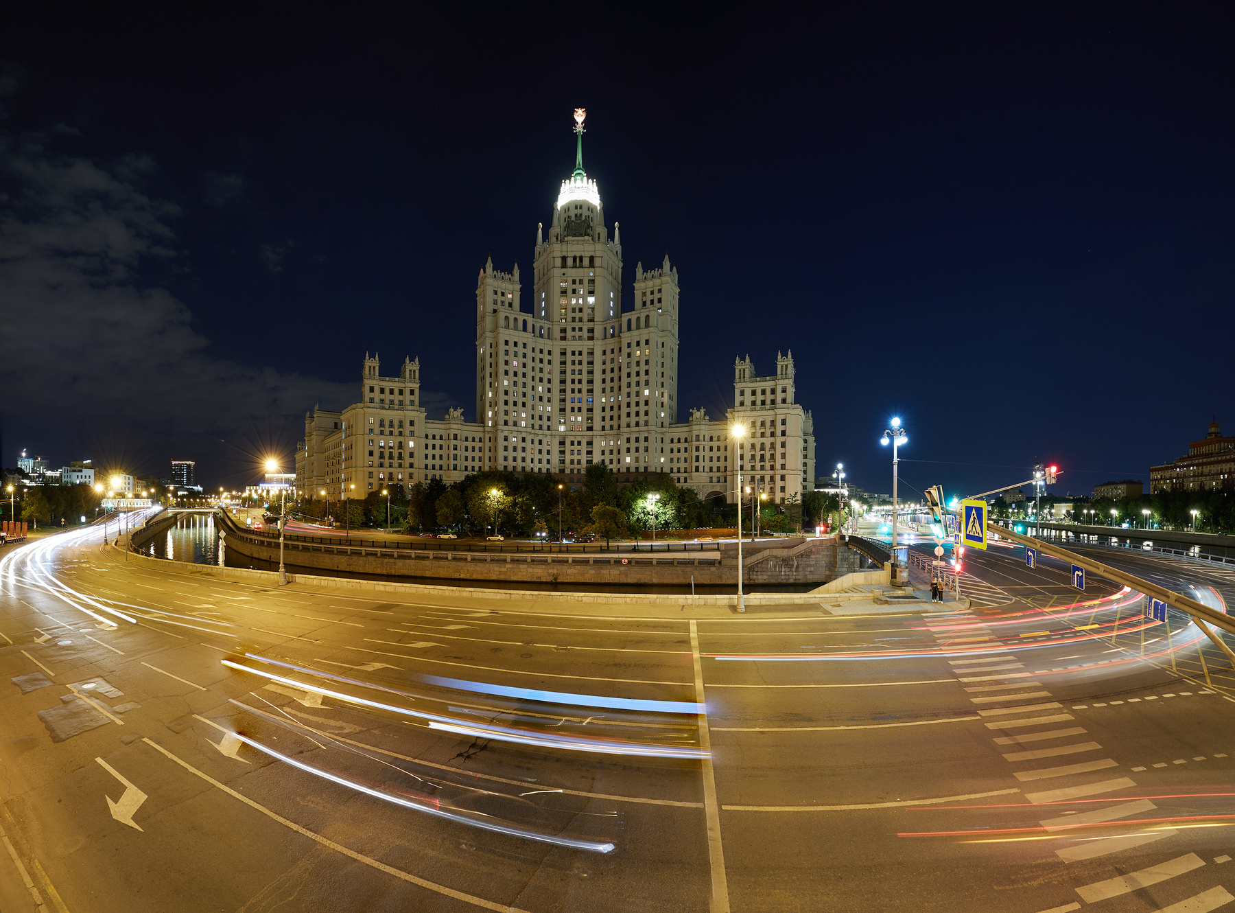 Московская круговерть Москва ночь архитектура город длинная выдержка