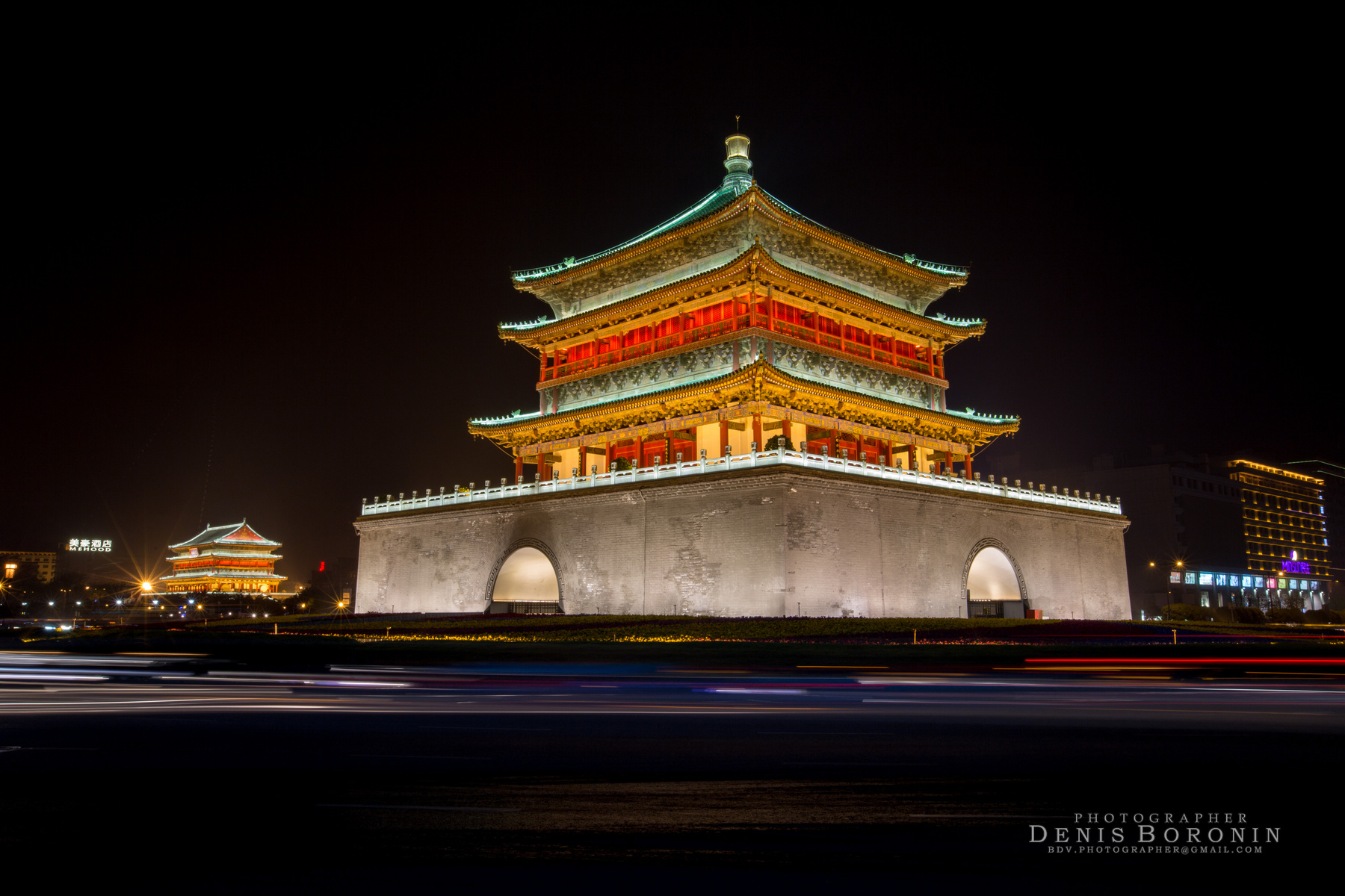 Китай China Китай башня ночь