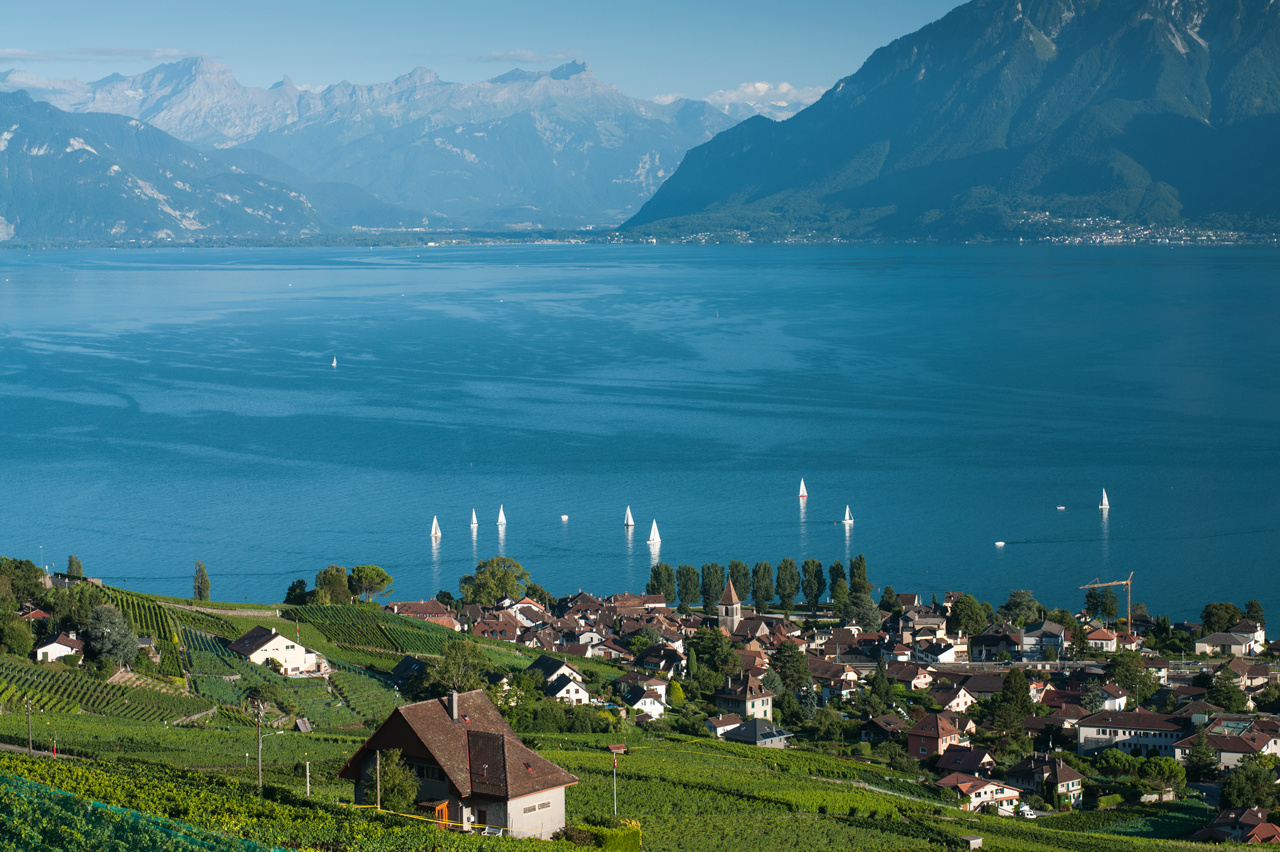 Relaxed evening Switzerland Leman