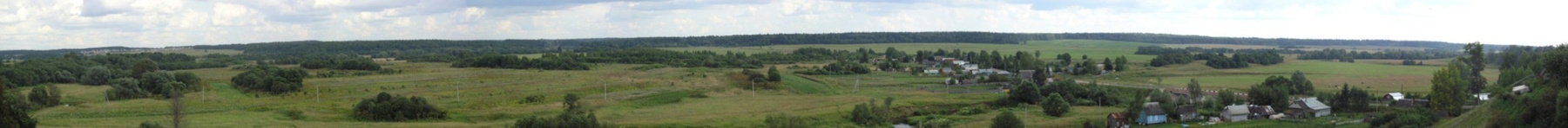Панорама панорама река Плотва поселок Заречье поля