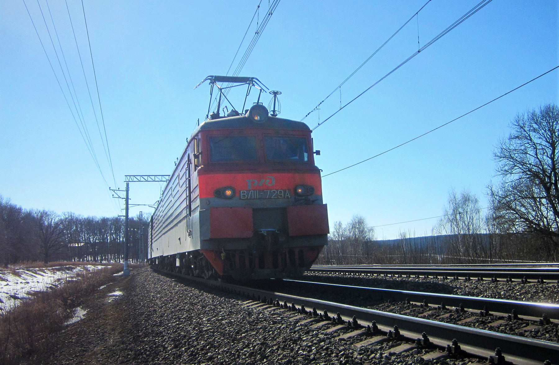 ВЛ11 - 729А ВЛ11 электровоз весна железная дорога