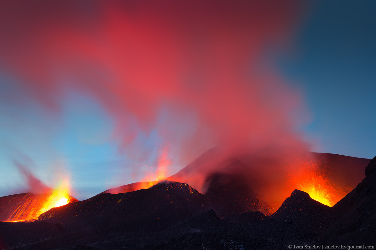 30 seconds of eruption Камчатка, Толбачик, извержение, Смелов, Kamchatka, Smelov, Tolbachik, eruption, volcano, вулкан