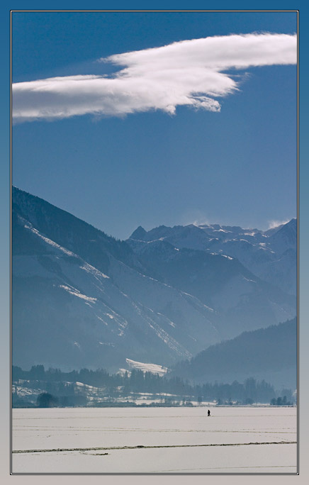 Z Австрия зима горы снег озеро Zell-am-See Цель-ам-Зее