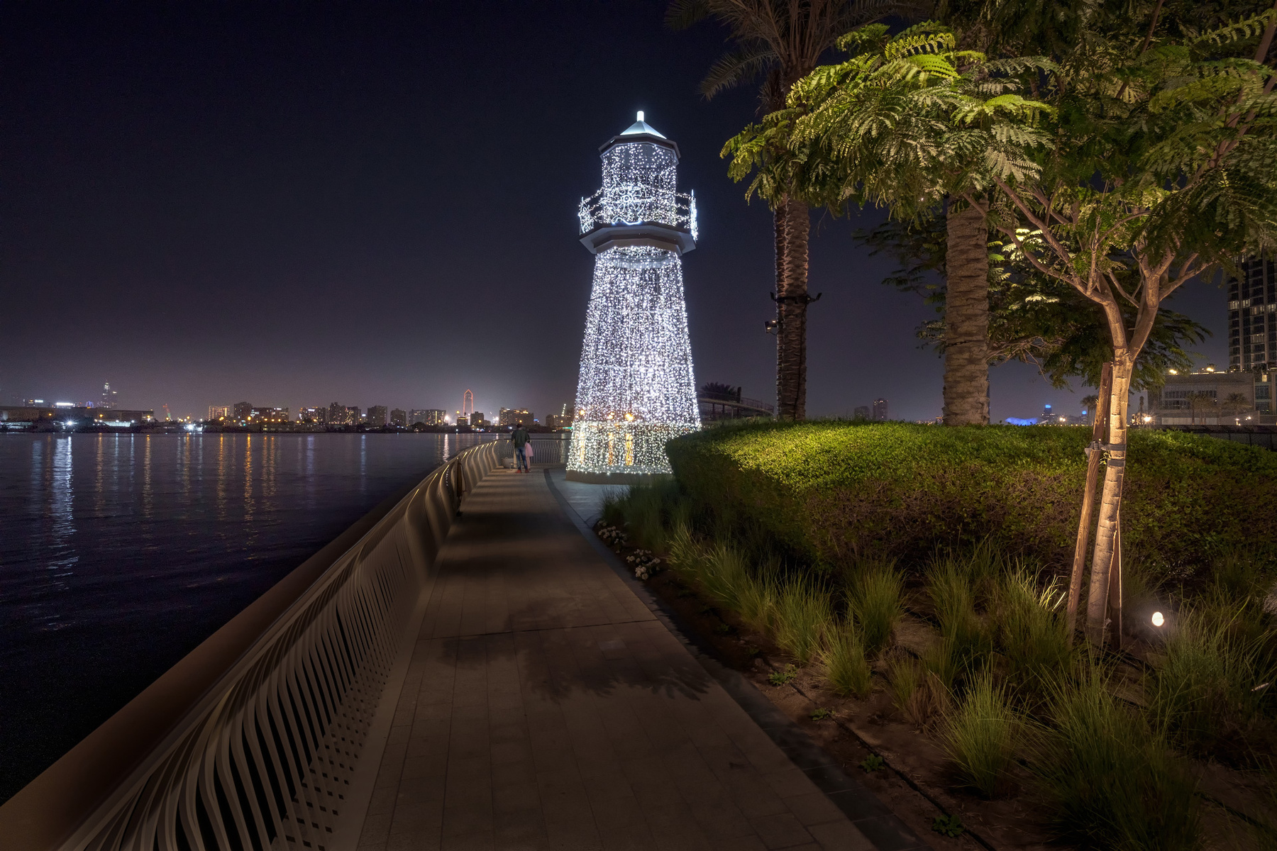 Dubai Creek Harbor Beacon night dubai creek harbor water lights city skyscraper landscape cityscape scenery travel outdoors uae chizh