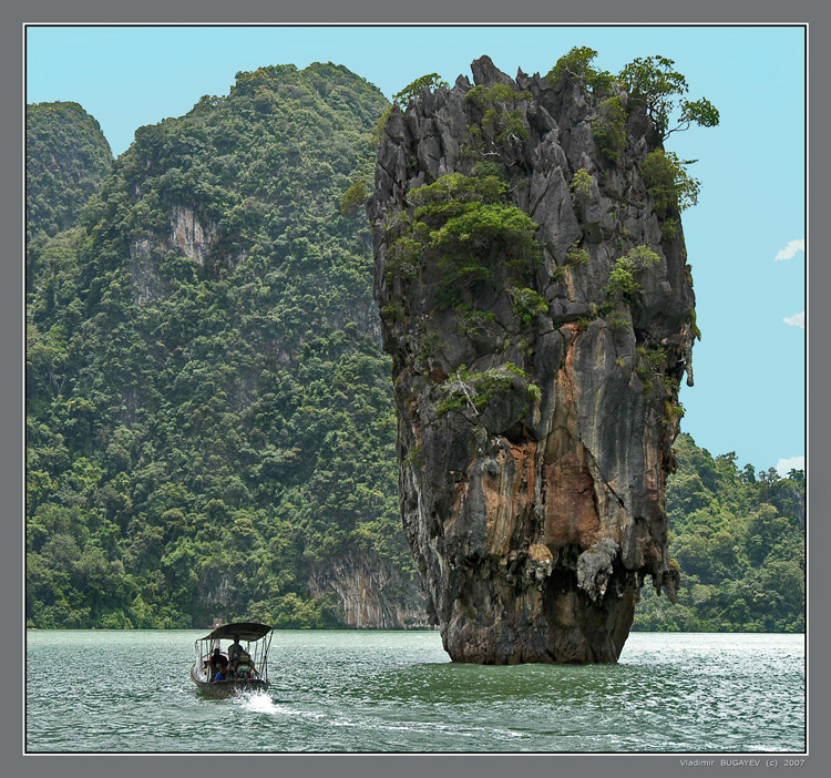 Тайский маршрут #  2  * J.Bond island море скалы бухта лодка  J.Bond  island Tailand Phuket Vladimir Bugayev
