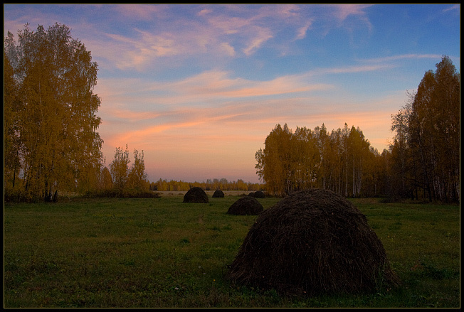 И снова осень... осень вечер лес луг