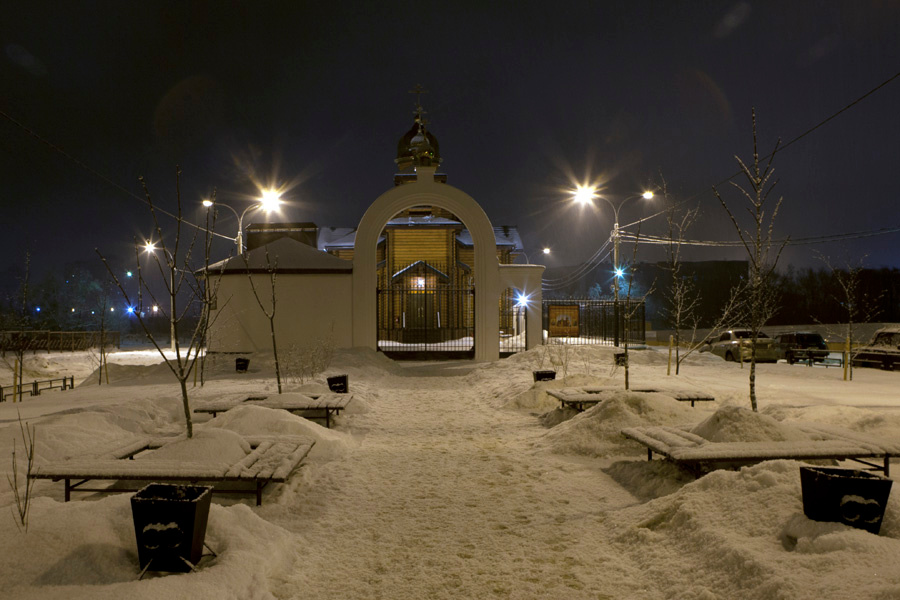 Январь зима, пейзаж, церковь