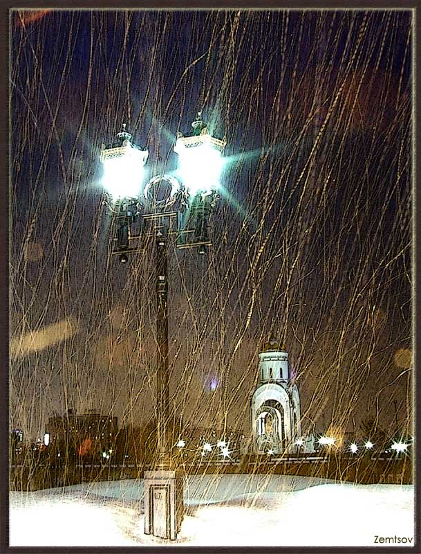 Snow attack.. Фонарь, зима, снегопад