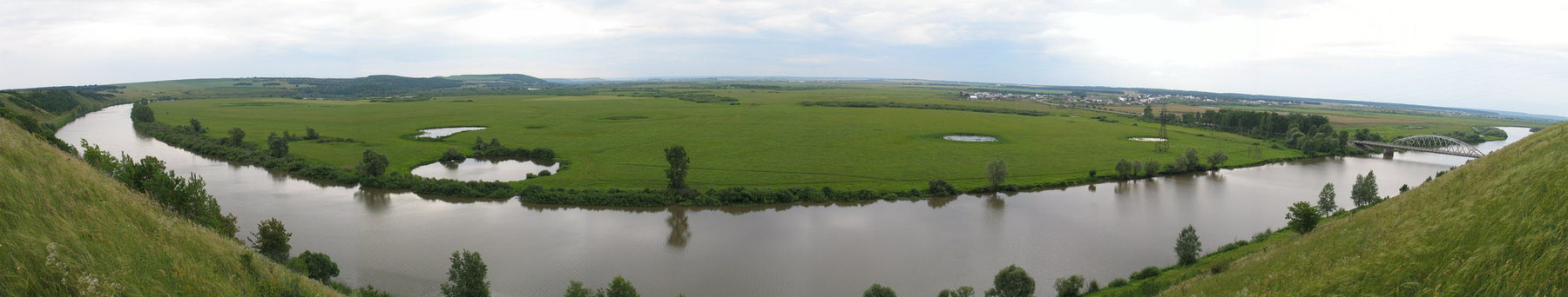 Панорама реки Зай река пейзаж панорама