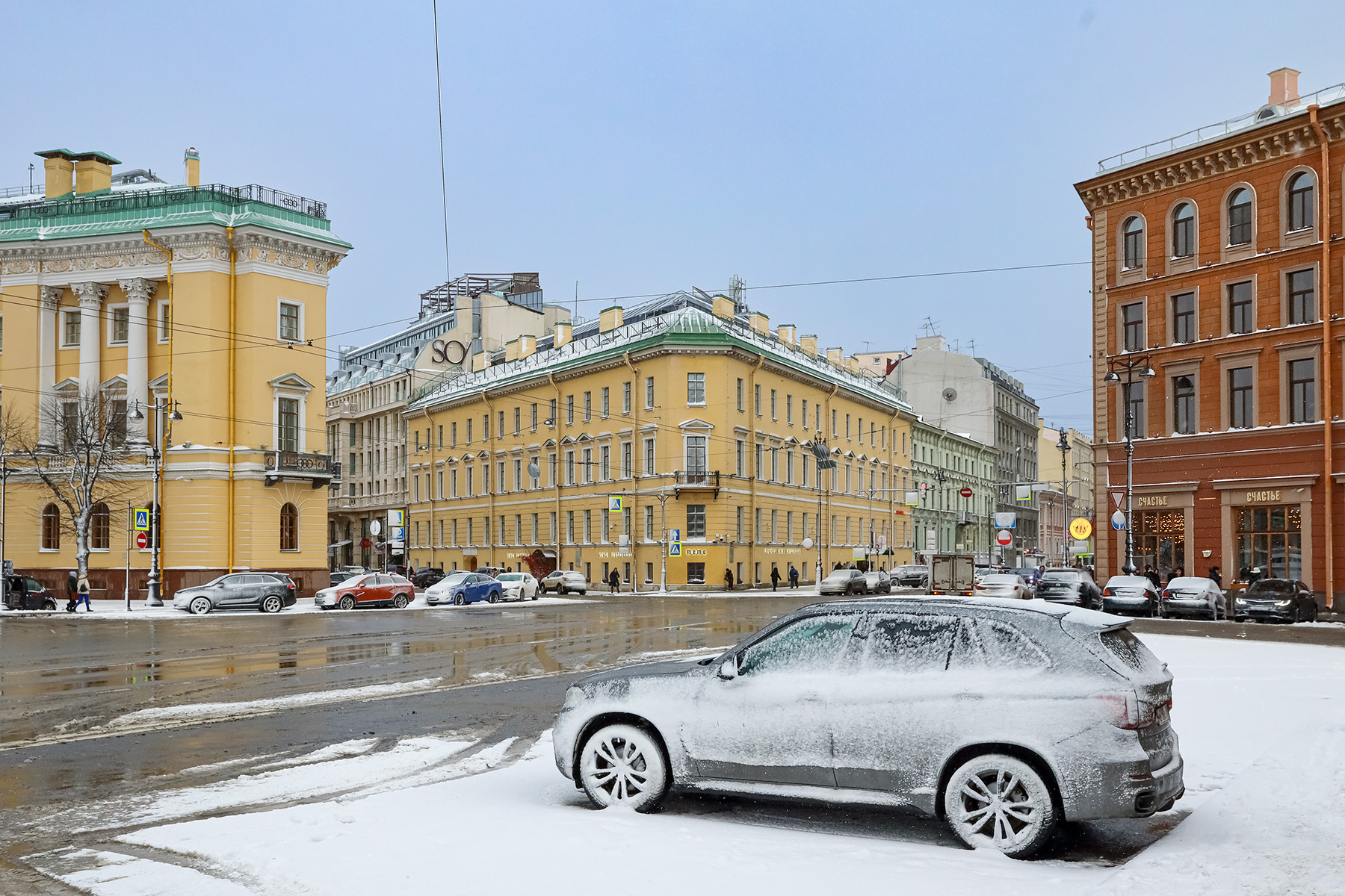 Мокрый снег в Питере 