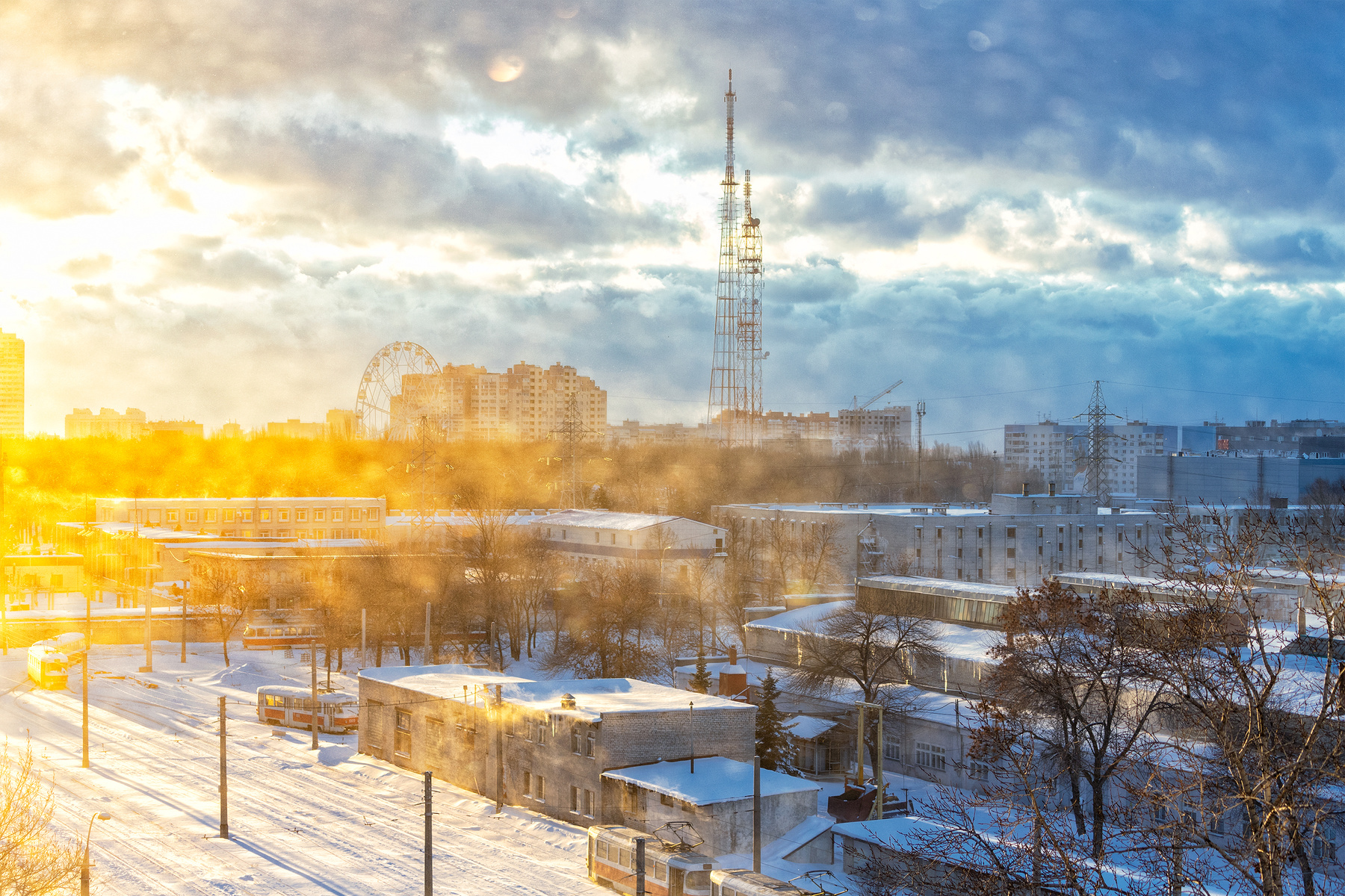 метель на закате января самара зима
