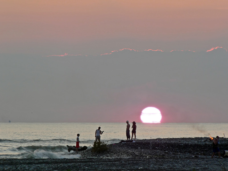 Вечер Вечер, море, Черное, закат, солнце
