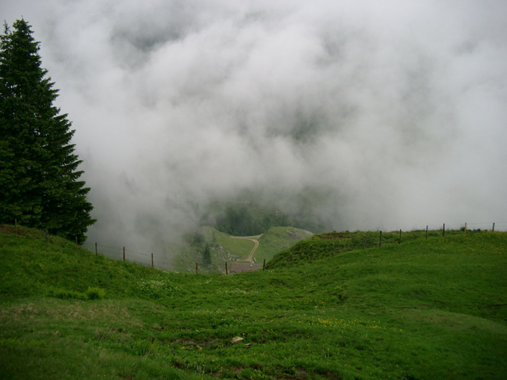 Дорога, дорога Туман, дорога, Алпы