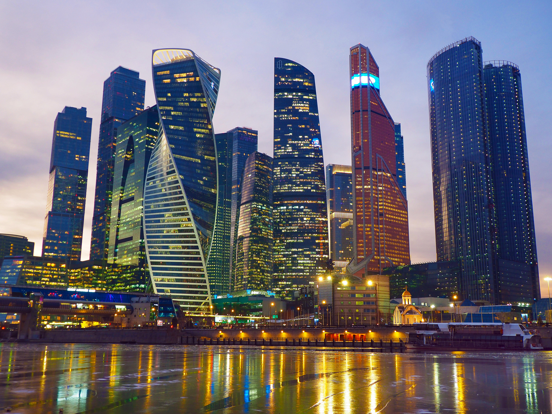 Москва-Сити первый лёд 