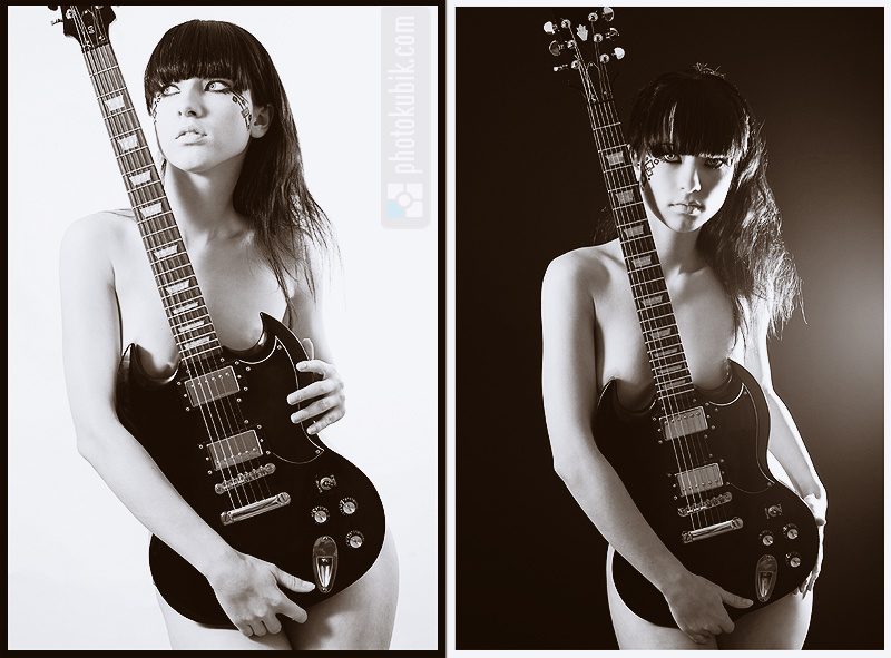 while my guitar gently... guitar, girl, naked