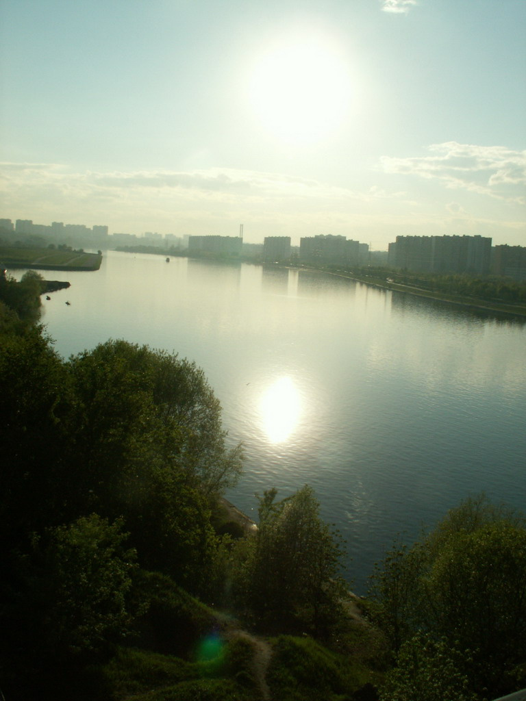 Мост река солнце