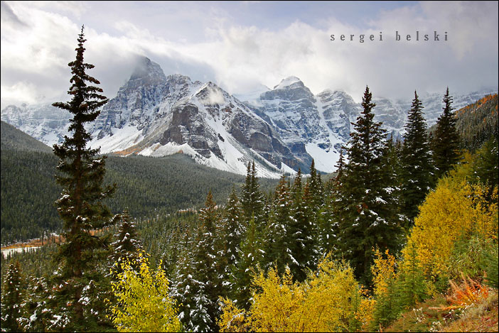 Fall in Banff National Park fall snow mountain