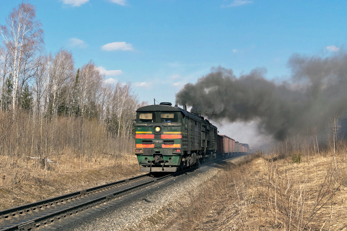 2ТЭ10М-0387 2ТЭ10М-0387 сев сжд поезд тепловоз апрель 2014 весна фурманов домовицы перегон техника транспорт жд железка дорога