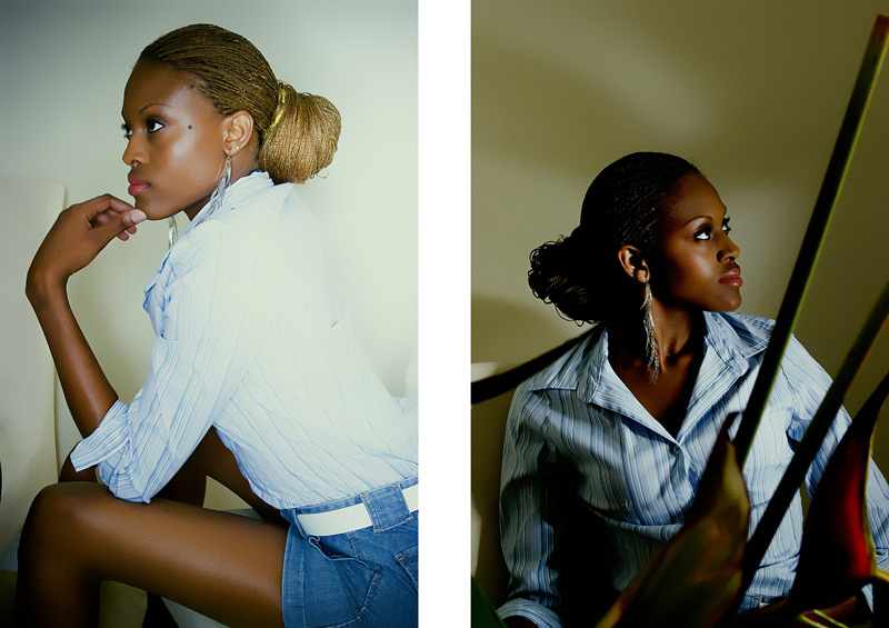 model test black model , hot lights, tungsten , flowers