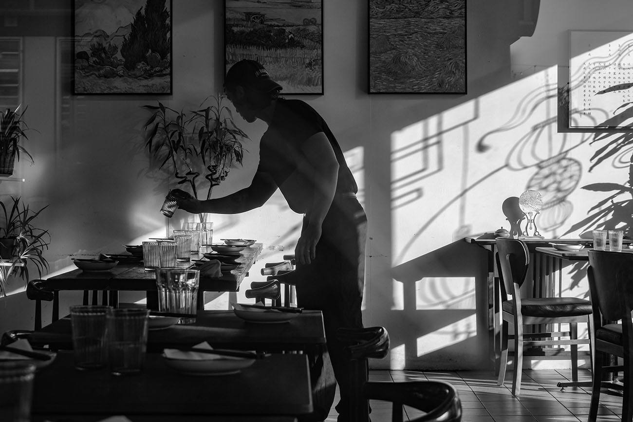 Shadows on glass 