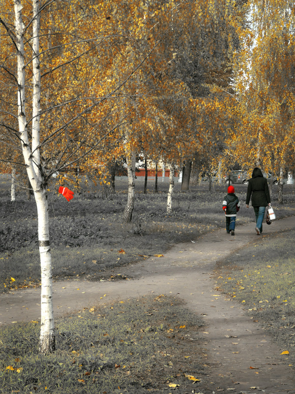 красная перчатка осень