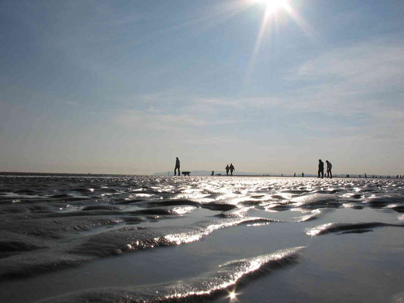 отлив на атлантике англия океан вода солнце песок