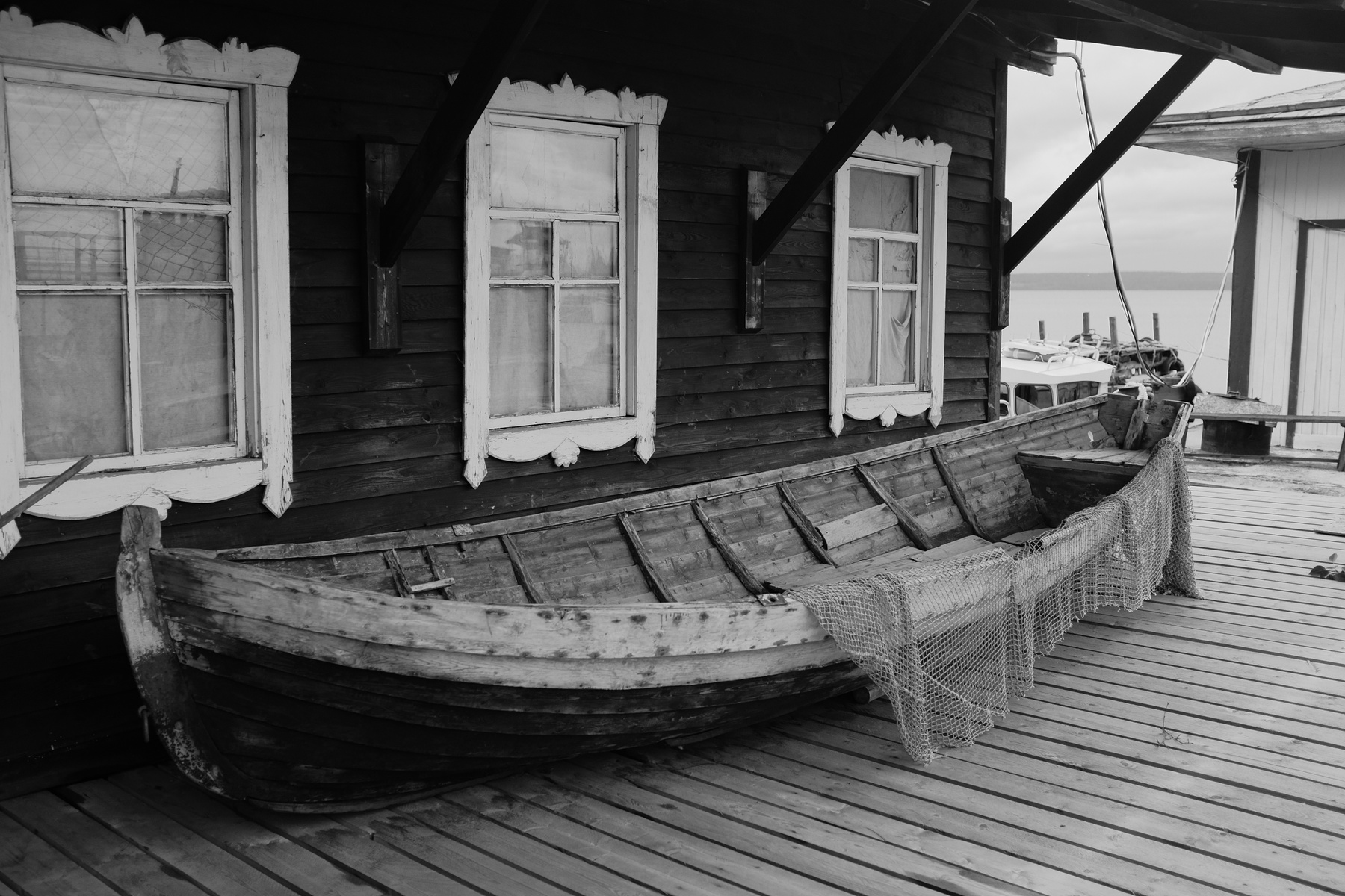 Рыбацкая Рыбацкая лодка в морском музее "Полярный Одиссей" г Петрозаводск