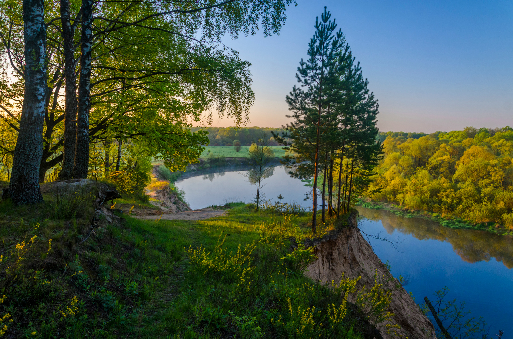 Вечер на реке пейзаж красота река