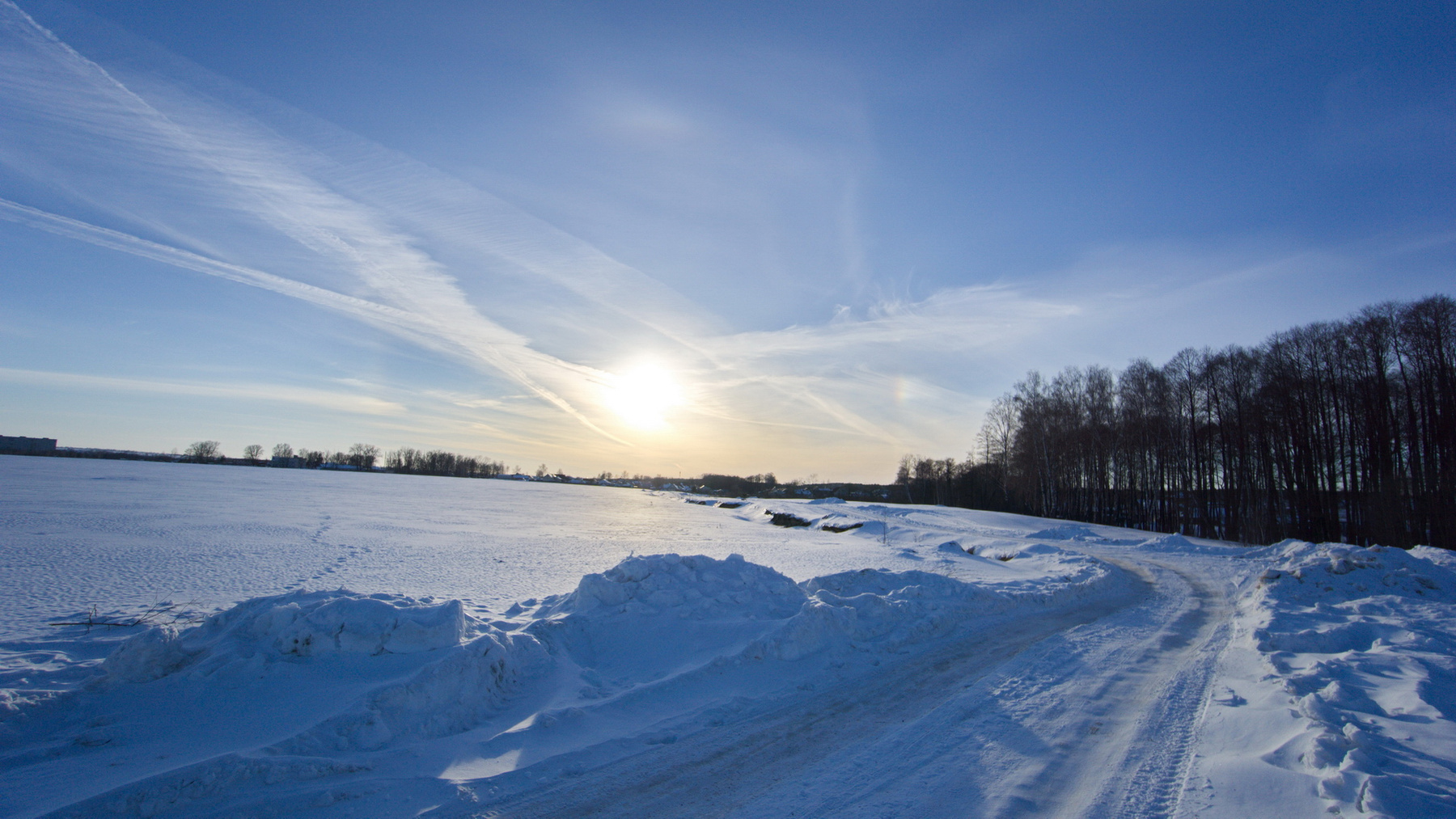 Ивановка. Дорога в Март. Bryansk Ivanovka road March snow evening VladimirPochtarev Брянск Ивановка дорога Март снег вечер