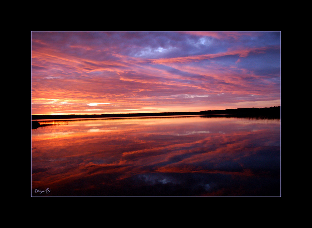 Russian sunset закат озеро небо облака