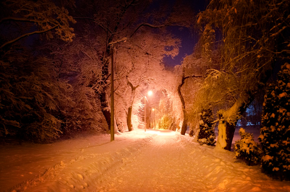 Туннель Ивано-Франковск, городское озеро, зима, дорога