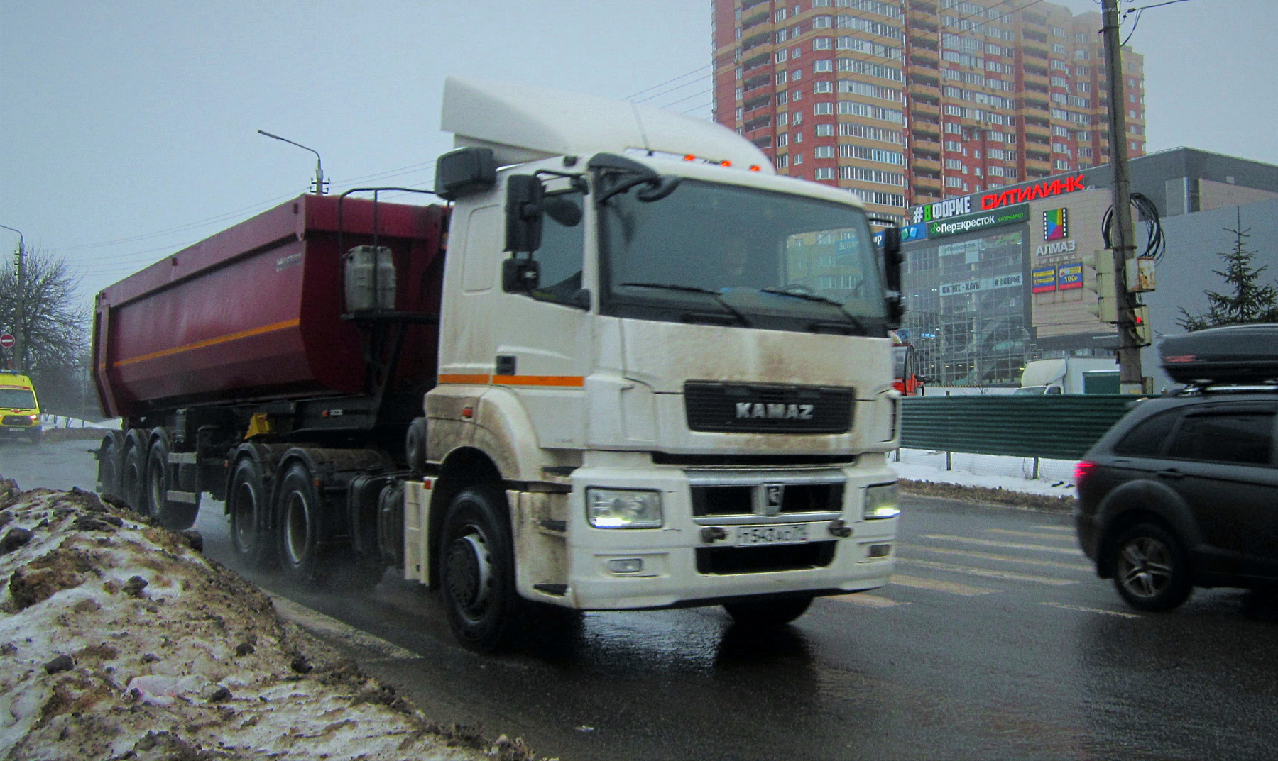 КАМАЗ КАМАЗ авто самосвал улица город зима