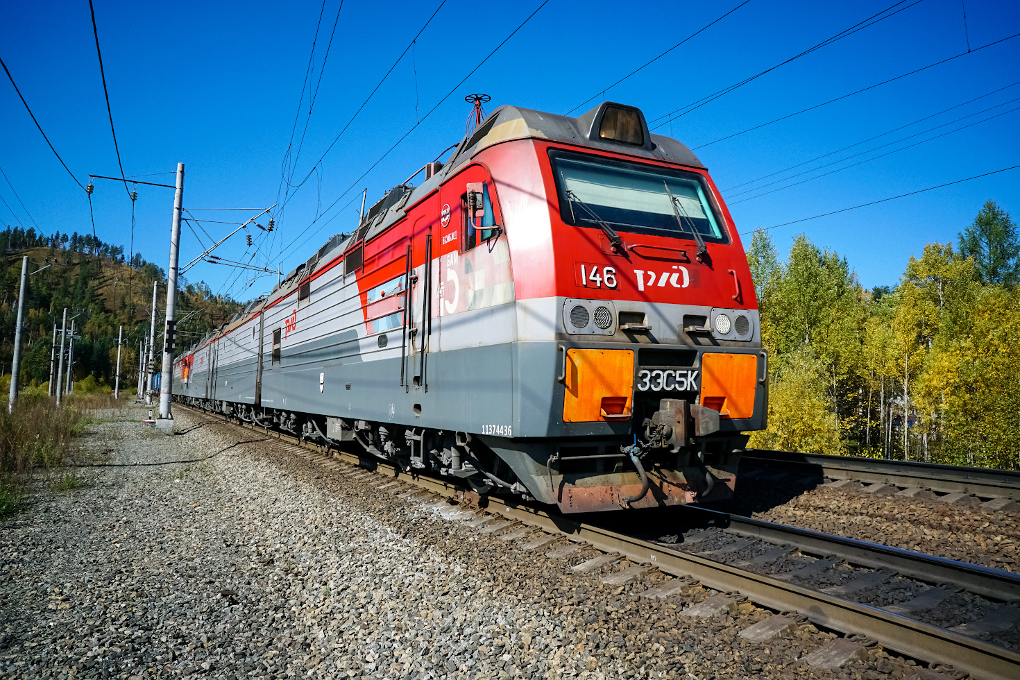 3ЭС5К-146 railway железная дорога locomotive локомотив электровоз поезд train Russia Siberia Irkutsk Россия Сибирь Иркутск споттинг spotting