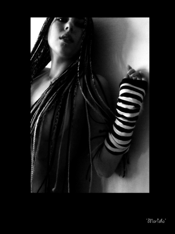 almost naked naked stripped stripes black white