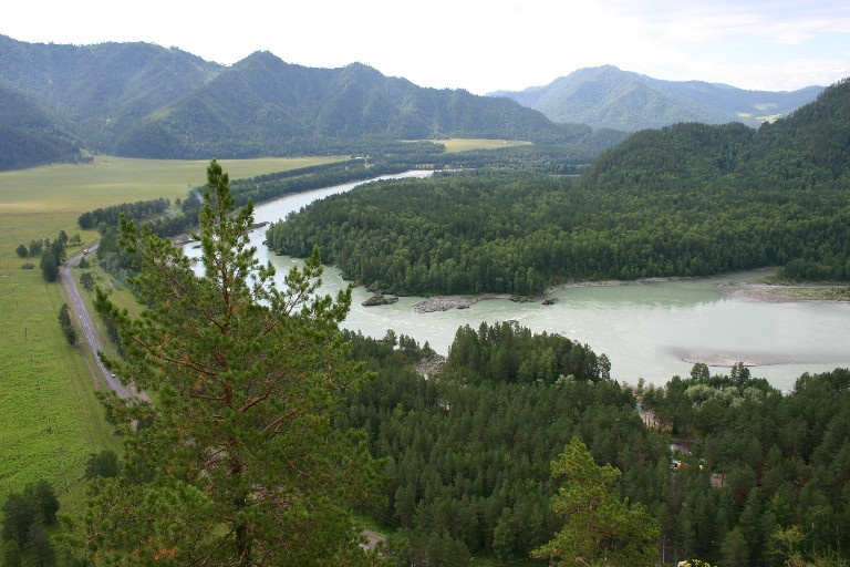 Излучина Катуни Алтай, Катунь, горы, лето