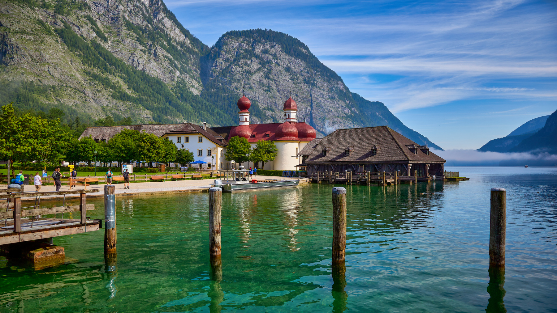 Церковь Святого Варфоломея... Германия Бавария Кёнигсзее Königssee Церковь Святого Варфоломея St Bartholomä