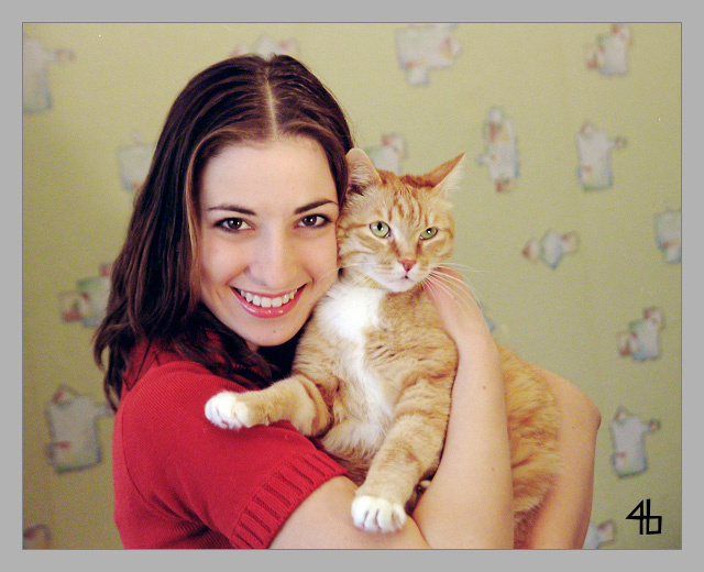 Девушка с котом Марина Перемыслова кот девушка рыжий Филя