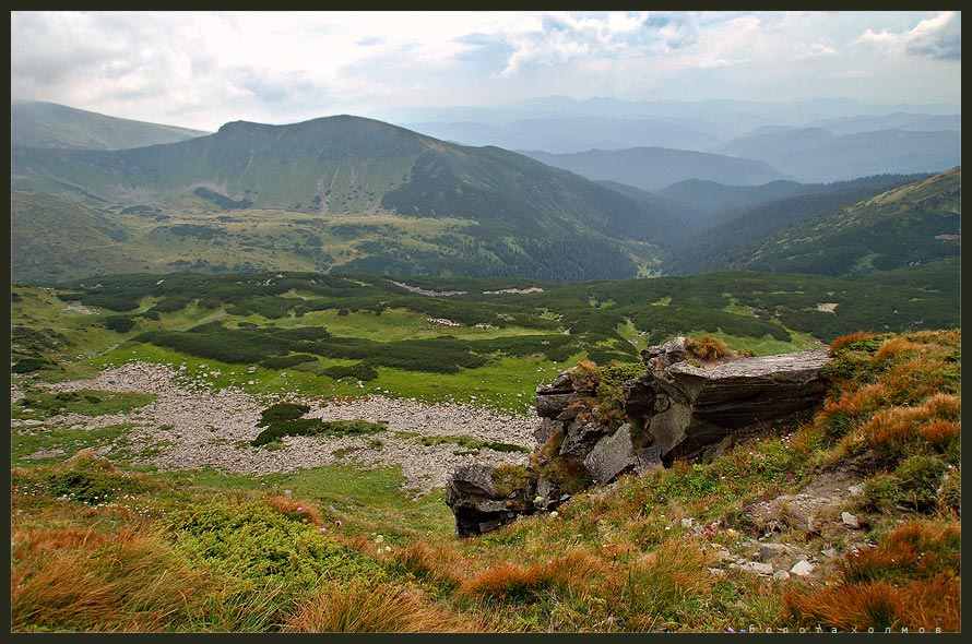 болота холмов болота, Карпаты, Синие, горы