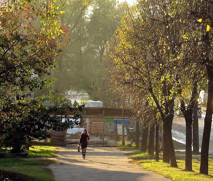 Школьница природа, город, осень
