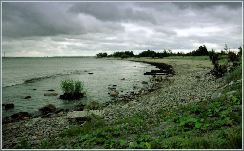 Дикое место море, шторм, тучи, ветер