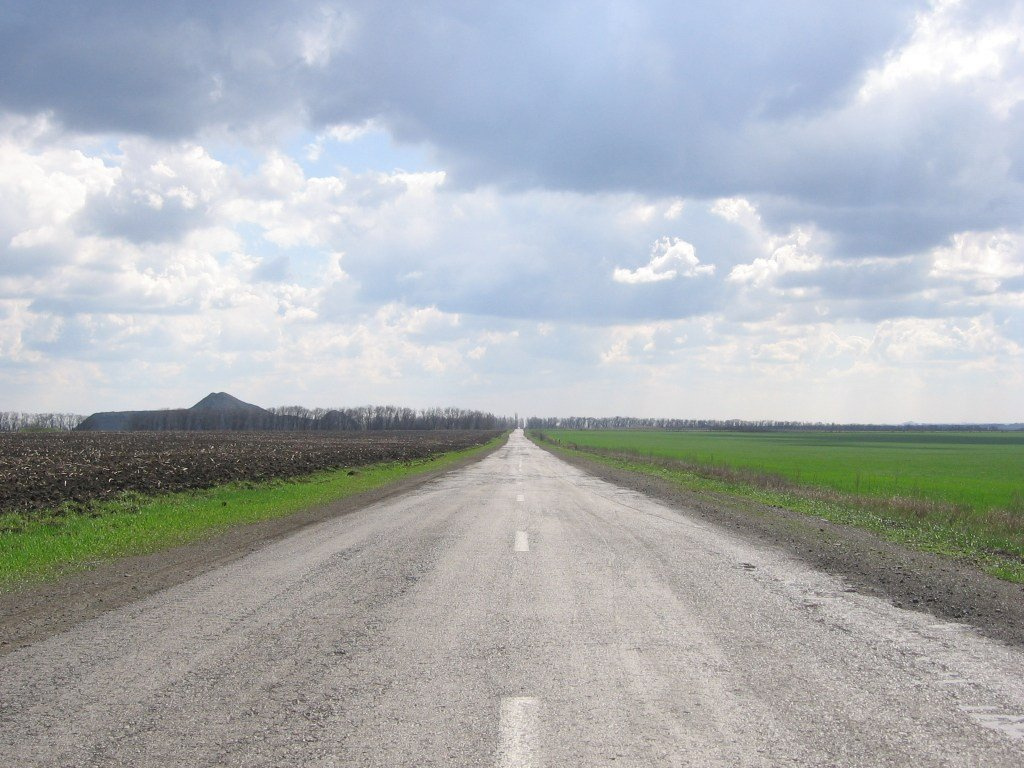 дорога в... дорога, небо, поле, облака